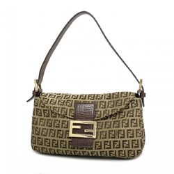 Fendi handbag Zucchino Mamma Bucket nylon canvas brown champagne ladies