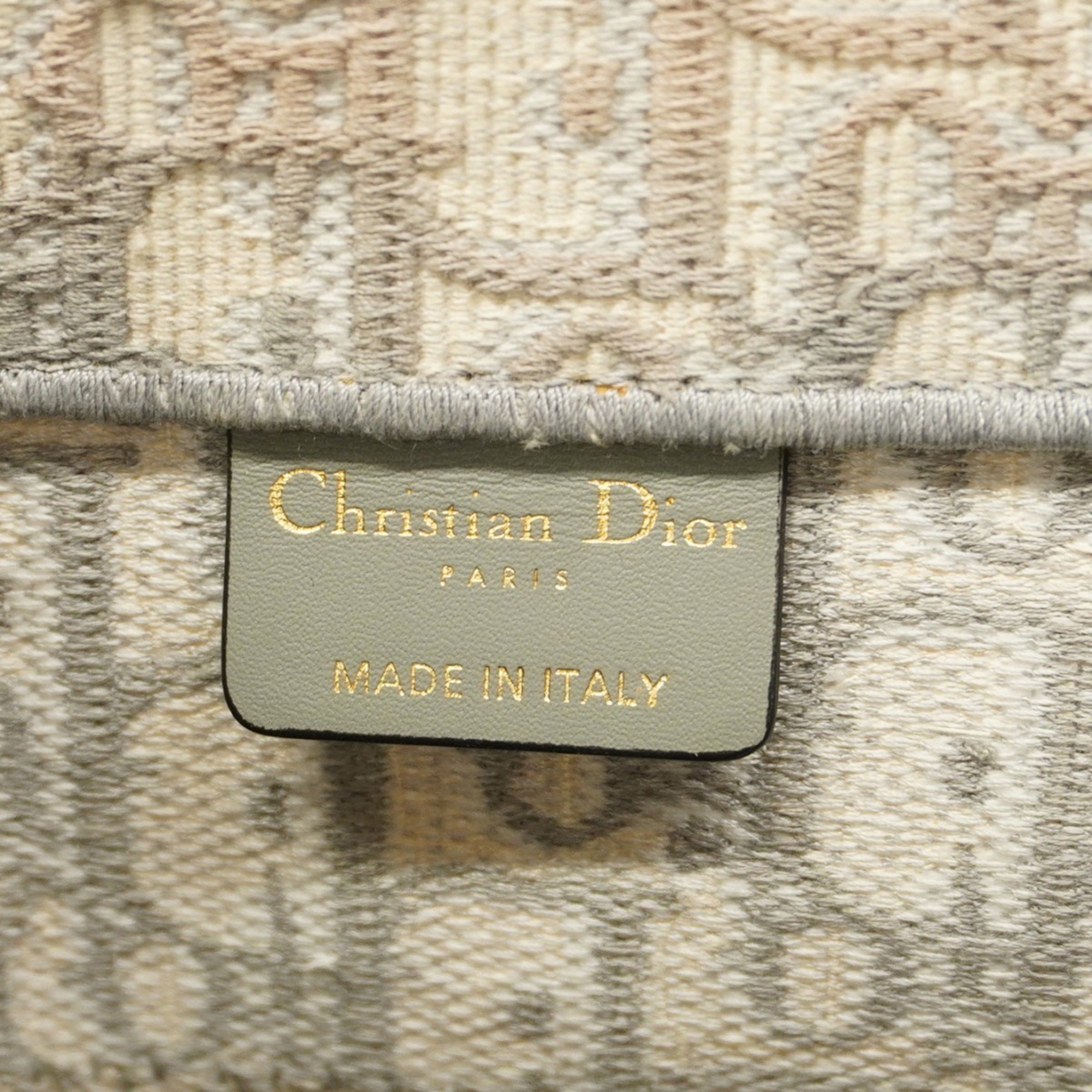 Christian Dior Tote Bag Trotter Book Canvas Grey Women's