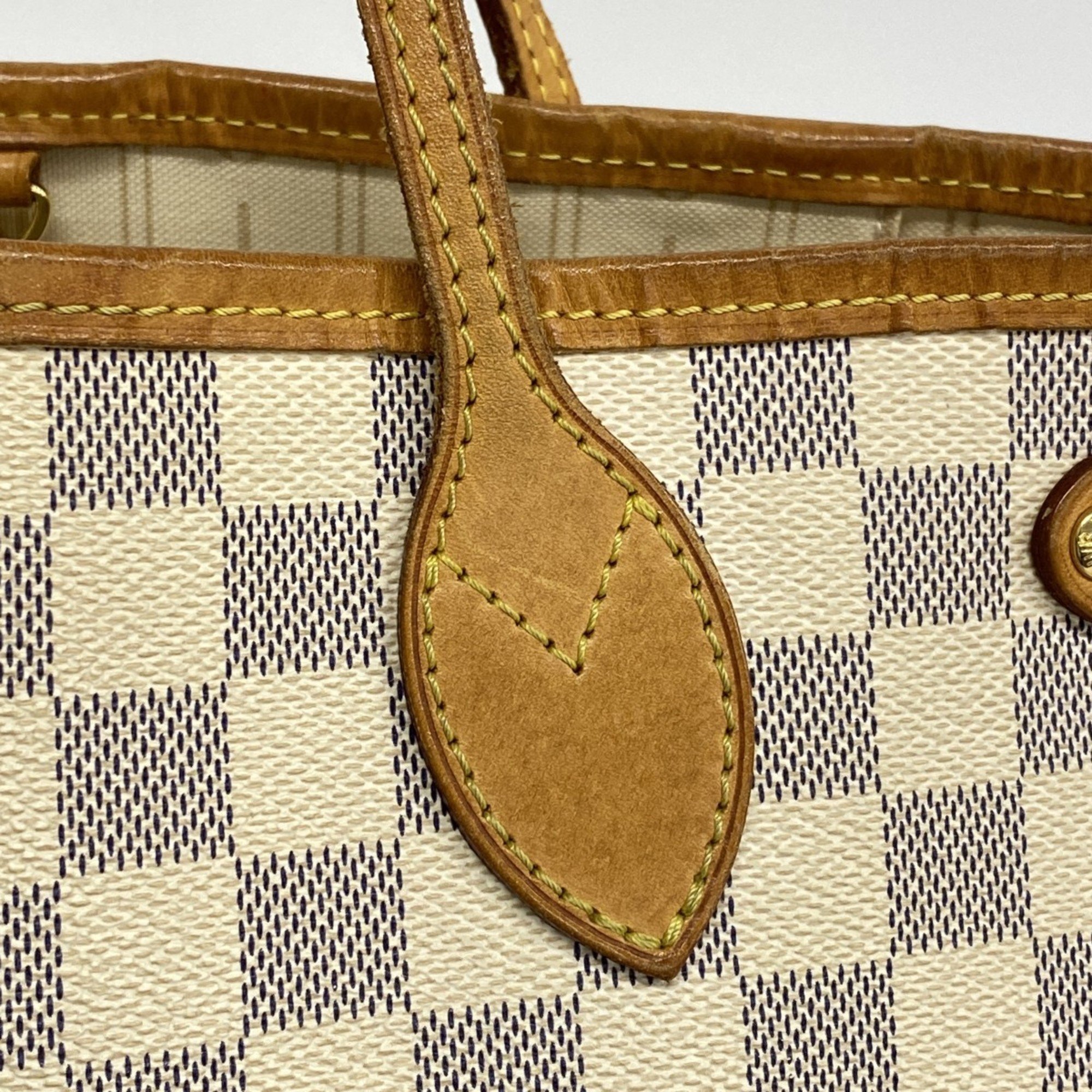 Louis Vuitton Tote Bag Damier Azur Neverfull PM N51110 White Women's