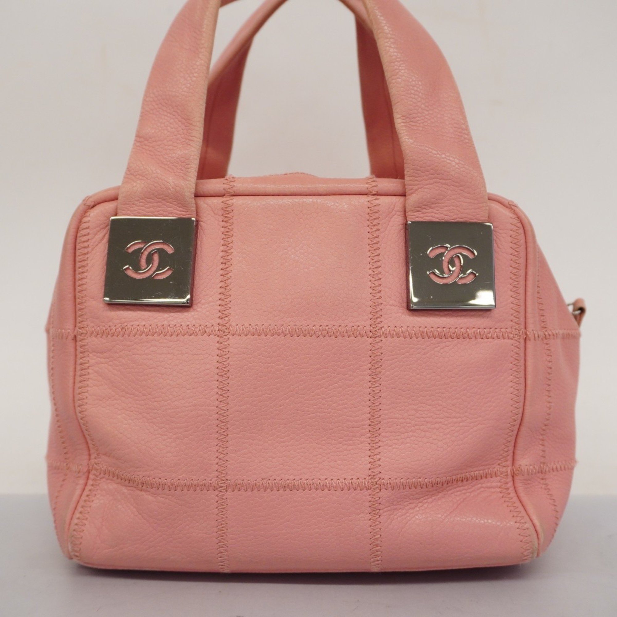 Chanel handbag chocolate bar caviar skin pink ladies