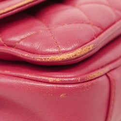 Chanel Shoulder Bag Matelasse Lambskin Pink Women's