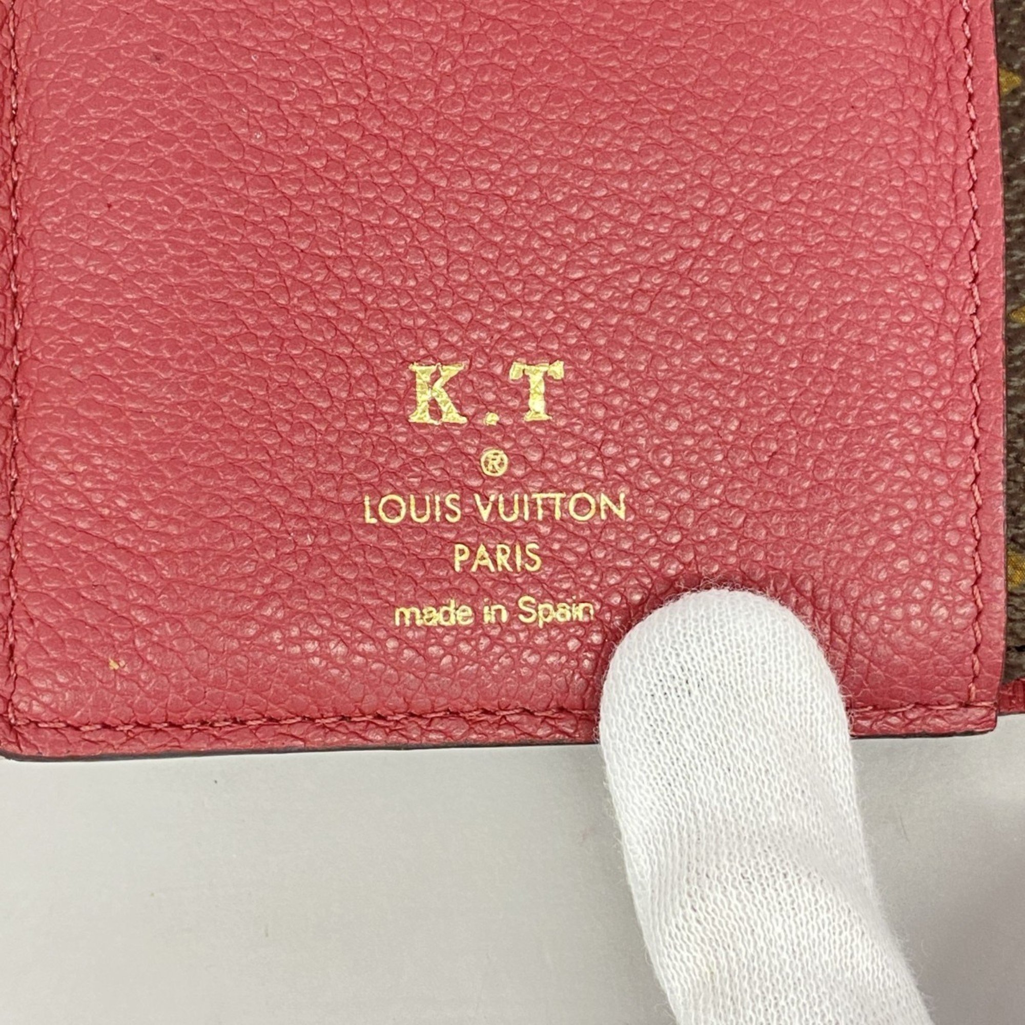 Louis Vuitton Wallet Monogram Portefeuille Pallas Compact M56243 Brown Grape Women's