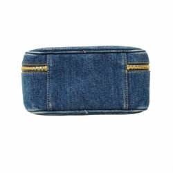 Chanel Vanity Bag Denim Blue Women's