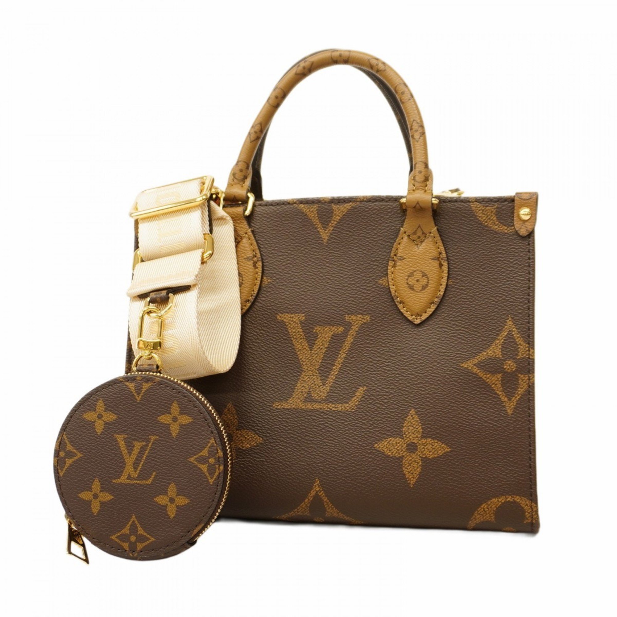 Louis Vuitton Tote Bag Monogram Reverse On The Go PM M46373 Brown Women's