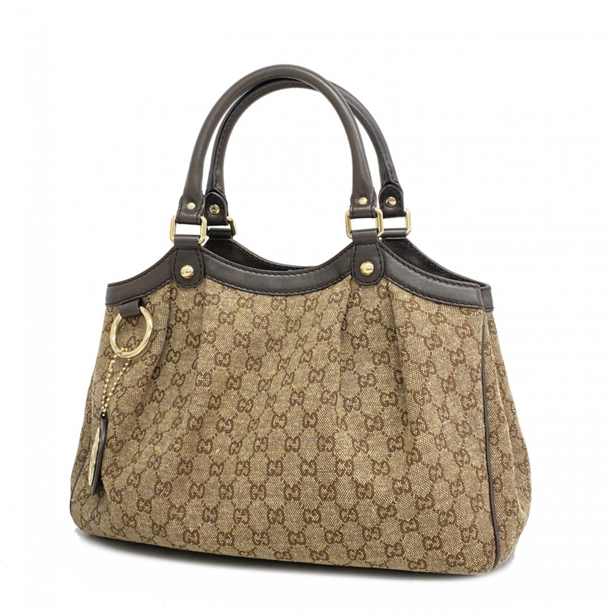 Gucci Tote Bag 211944 Canvas Brown Champagne Ladies