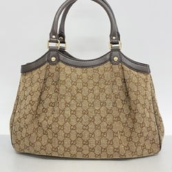 Gucci Tote Bag 211944 Canvas Brown Champagne Ladies