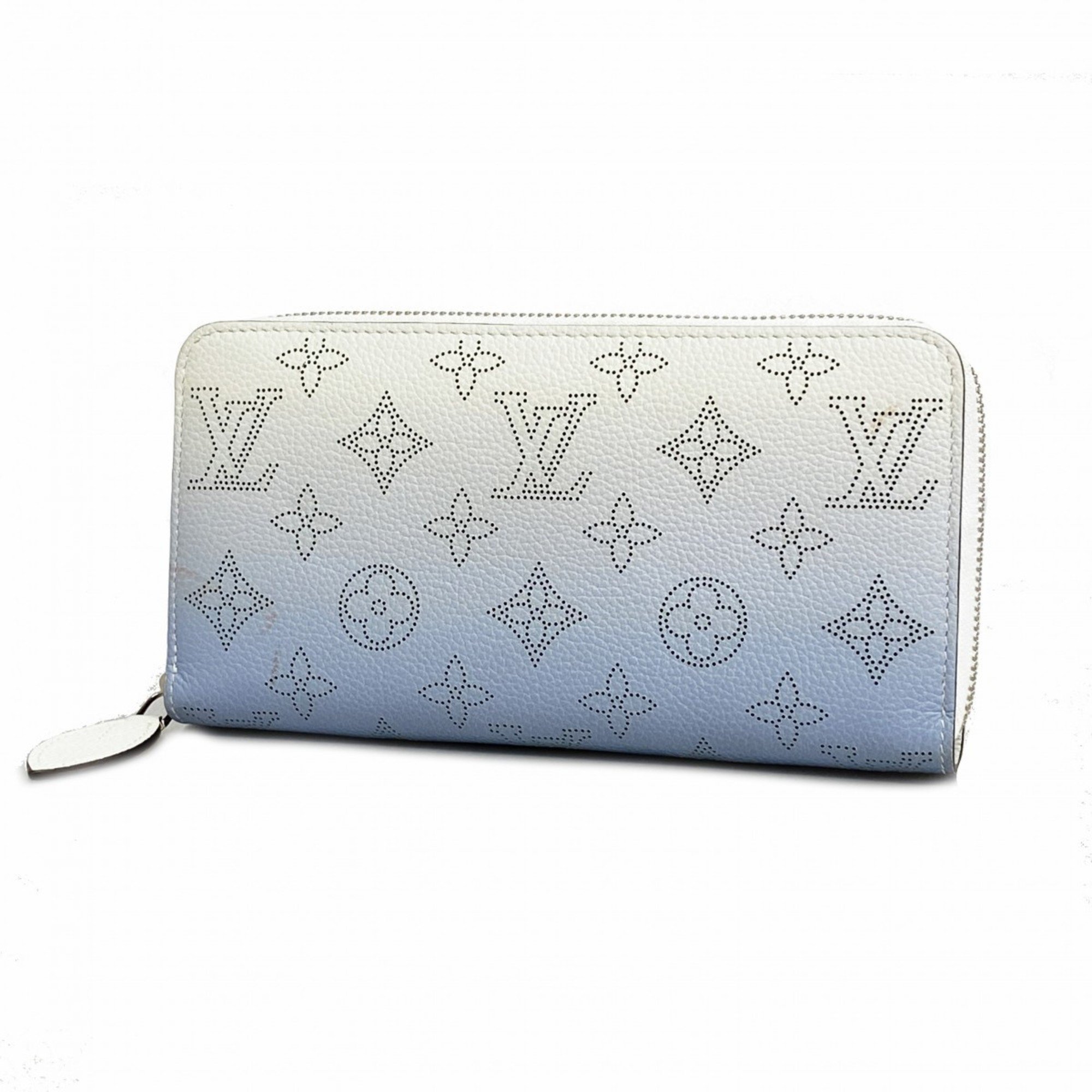 Louis Vuitton Long Wallet Mahina Zippy M80494 Blue Gradient Women's