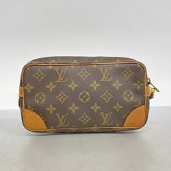 Louis Vuitton Clutch Bag Monogram Marly Dragonne PM M51827 Brown Men's