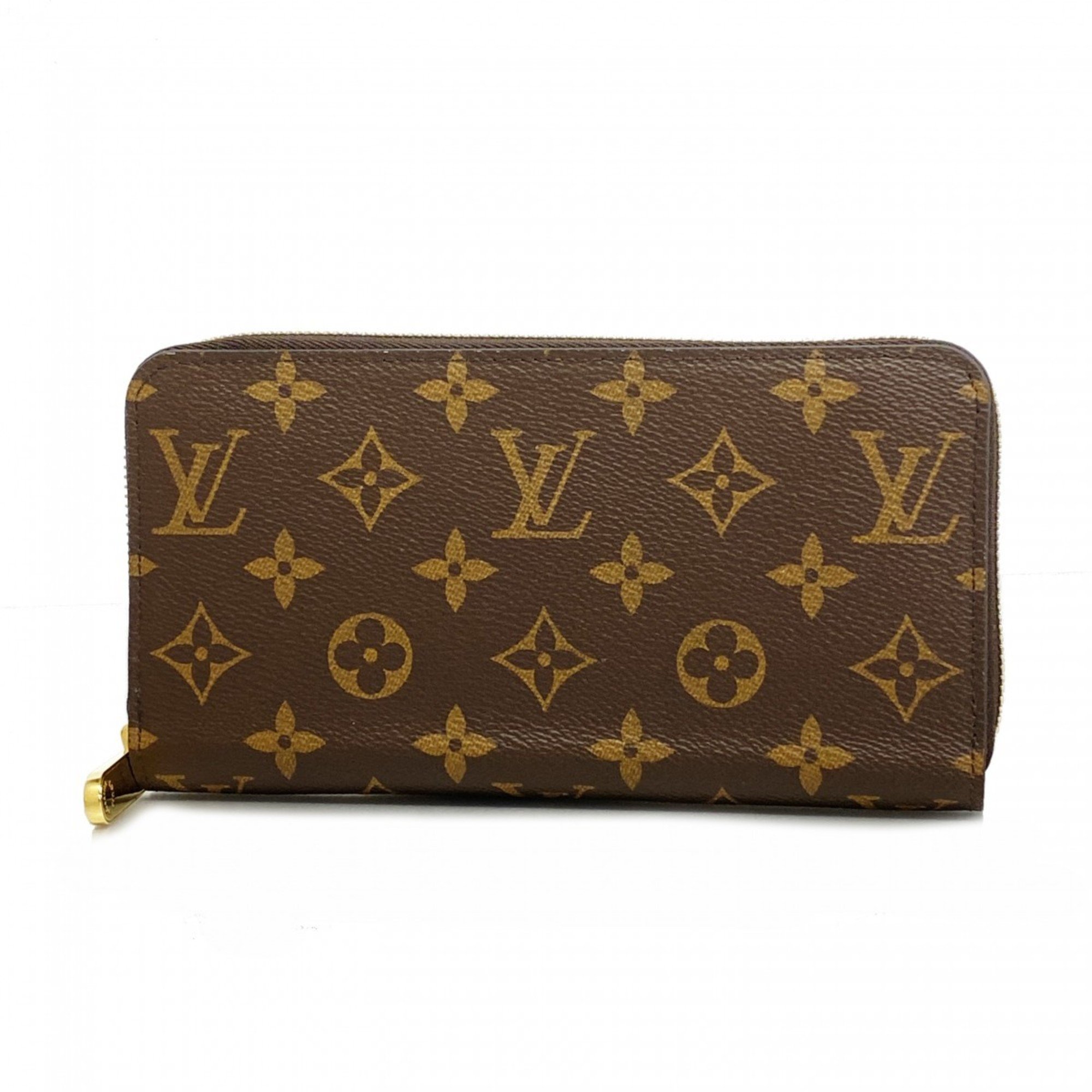 Louis Vuitton Long Wallet Monogram Zippy M42616 Brown Men's Women's