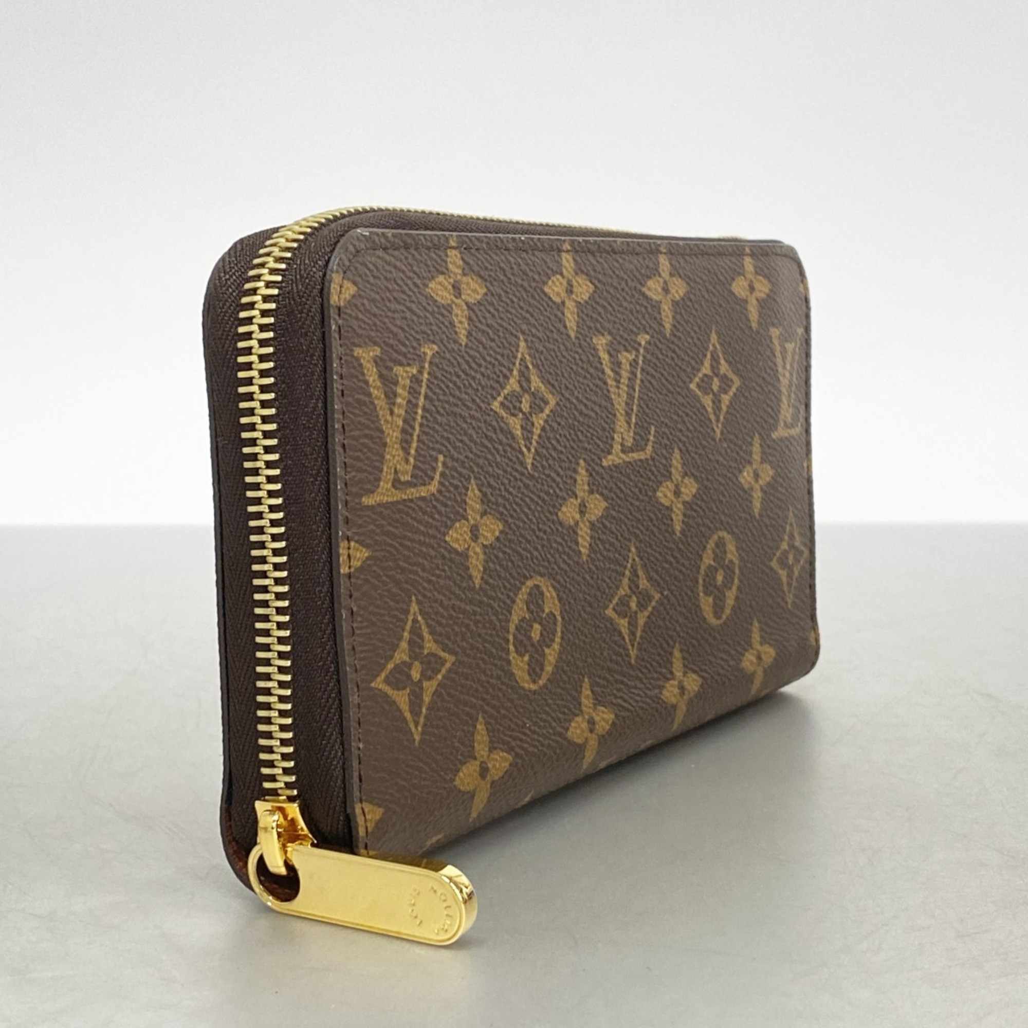 Louis Vuitton Long Wallet Monogram Zippy M42616 Brown Men's Women's