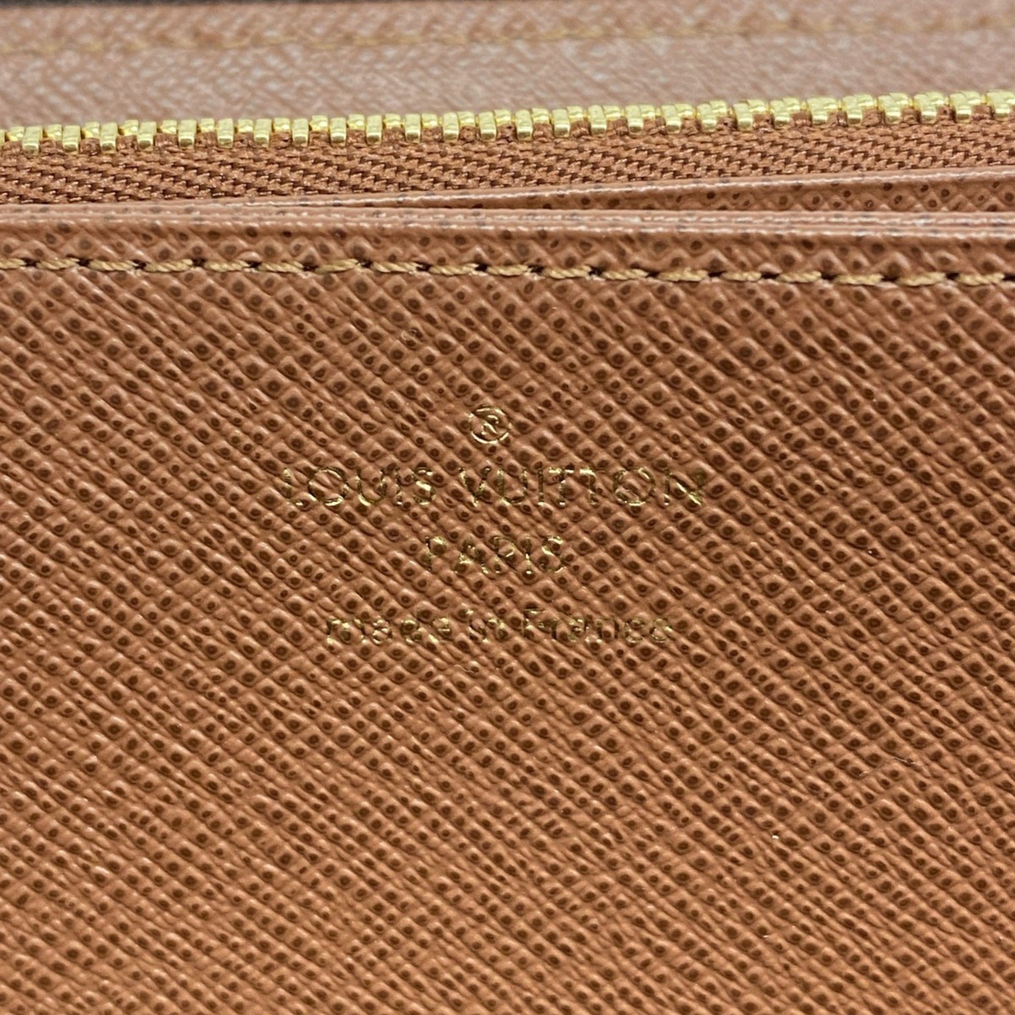 Louis Vuitton Long Wallet Monogram Zippy M42616 Brown Men's Women's