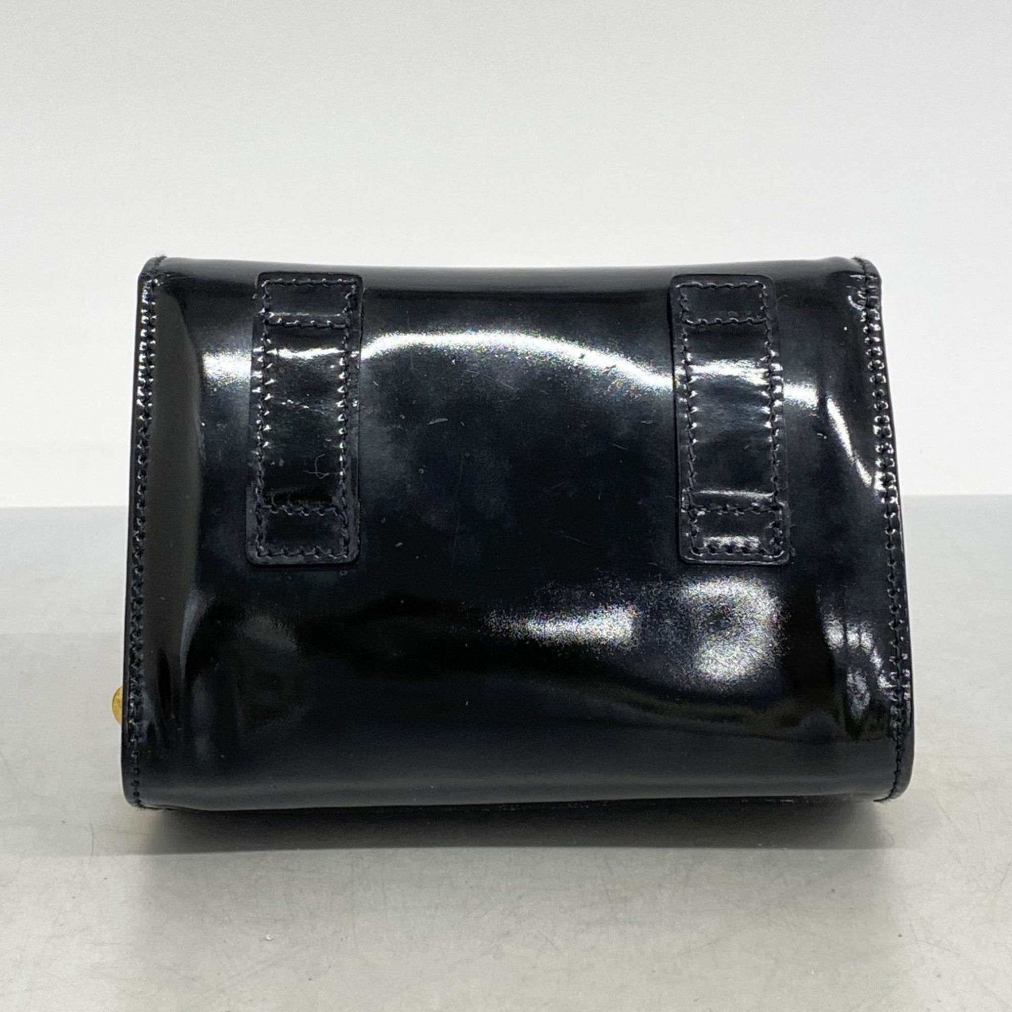 Salvatore Ferragamo handbag Vara enamel black ladies