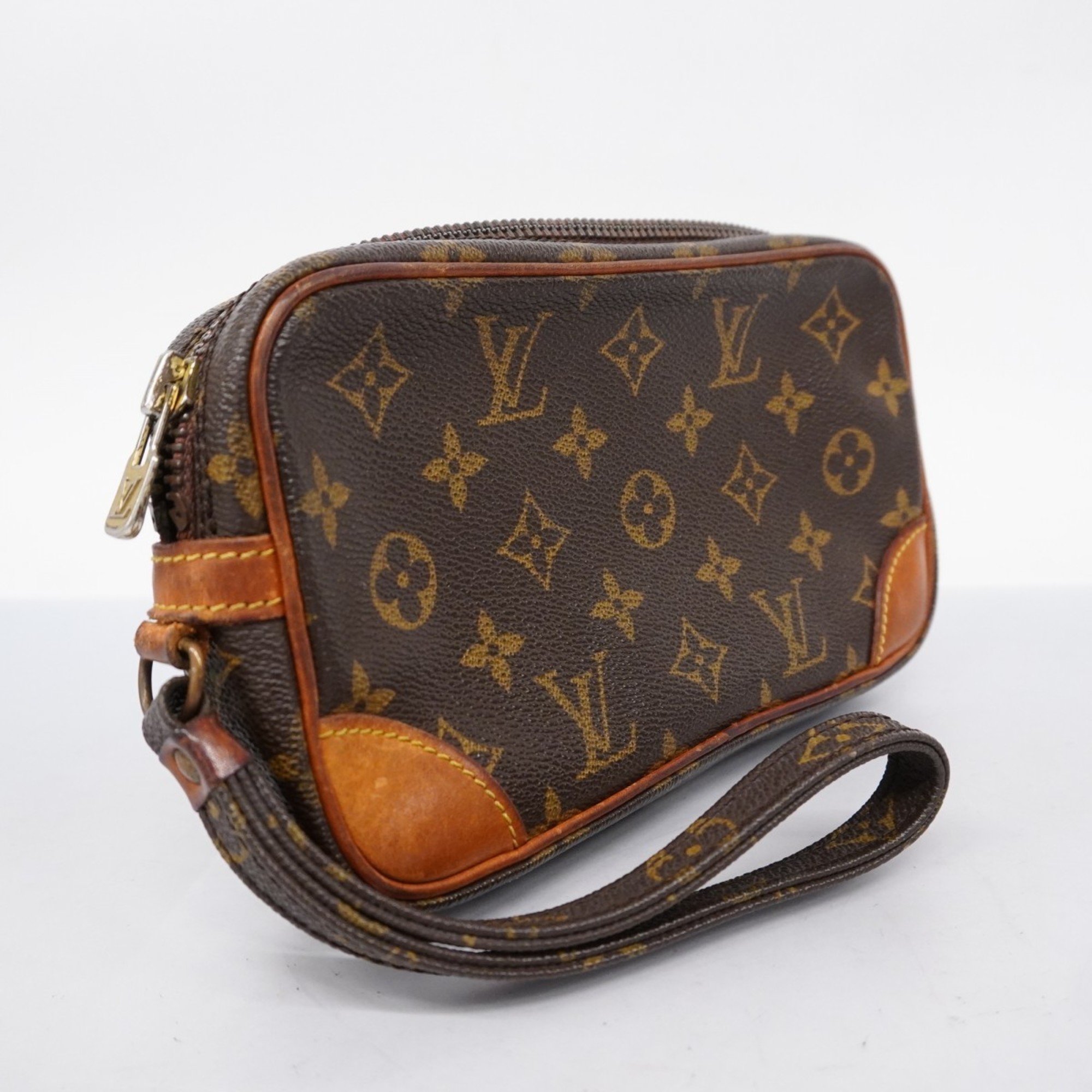 Louis Vuitton Clutch Bag Monogram Marly Dragonne PM M51827 Brown Men's