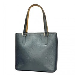 Louis Vuitton Tote Bag Monogram Matte Stockton M55115 Blue Ladies