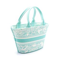 Christian Dior DIORIVIERA Panier Chapeau Bag Toile de Jouy Embroidery Tote Canvas Women's Green White M1328CTDT51E