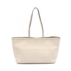 Valentino Garavani Rockstud Tote Bag Leather Women's White TW2B0B71VSF