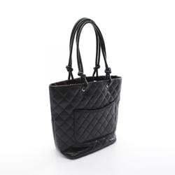 CHANEL Cambon Line Medium Tote Bag Leather Women's Black A25167