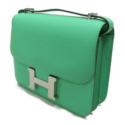 Hermes HERMES Constance Comic Shoulder Bag Leather Women's Green B engraved SIL