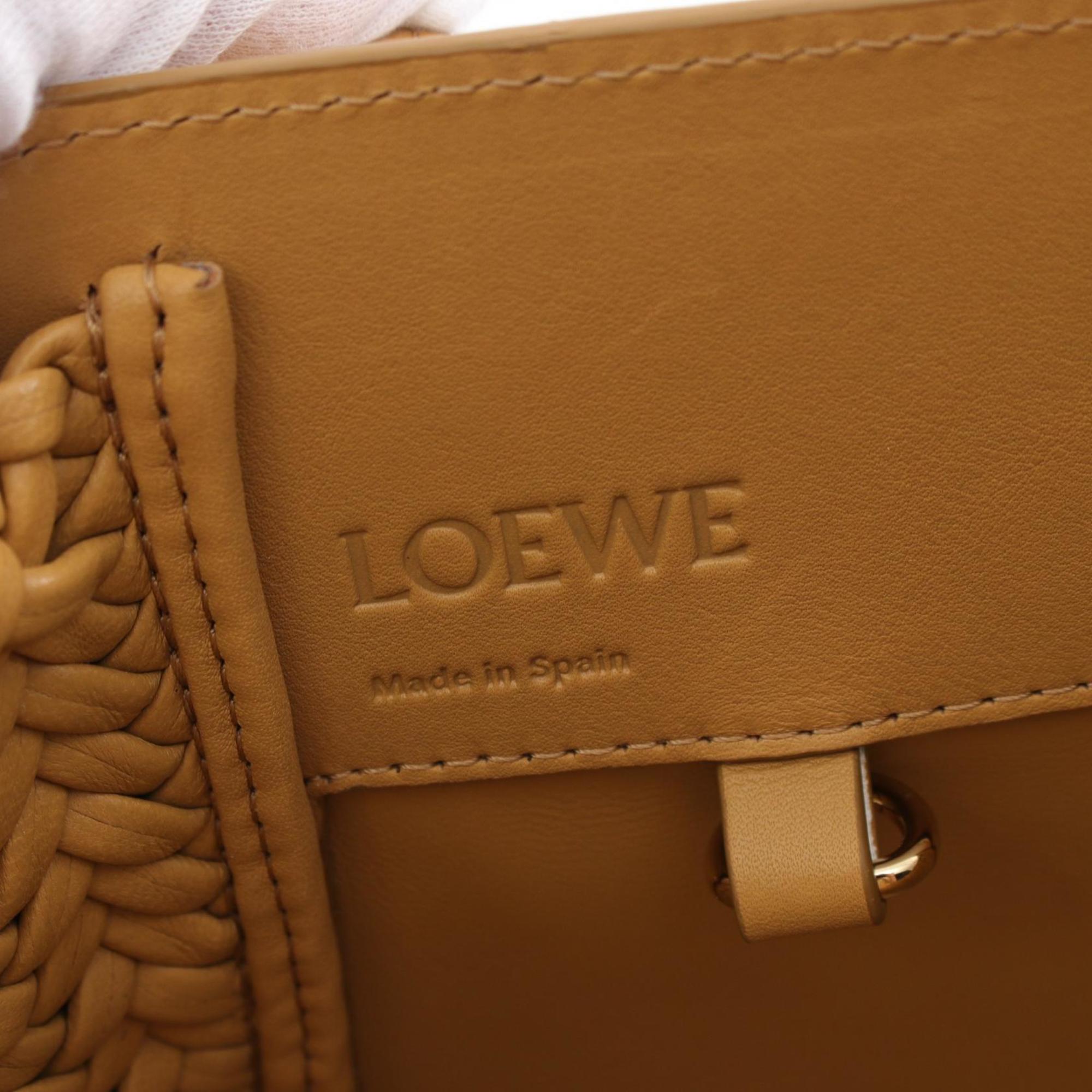 LOEWE Hammock Bag Compact Handbag Leather Women's Brown A538H13X36