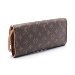 Louis Vuitton LOUIS VUITTON Pochette Twin GM Shoulder Bag Coated Canvas Leather Monogram Women's Brown M51852