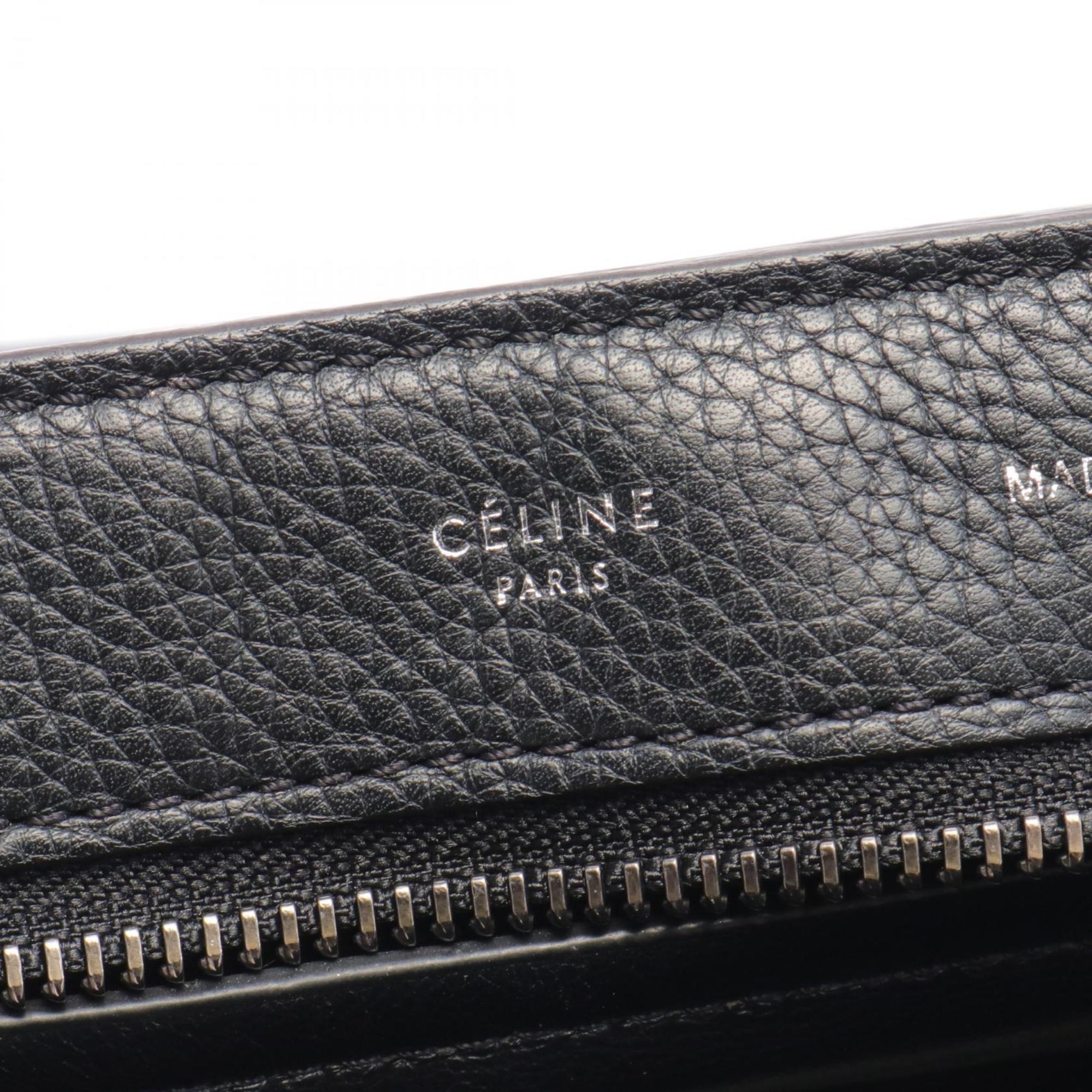 CELINE Trapeze Medium Handbag Bag Leather Suede Women's Black 169542