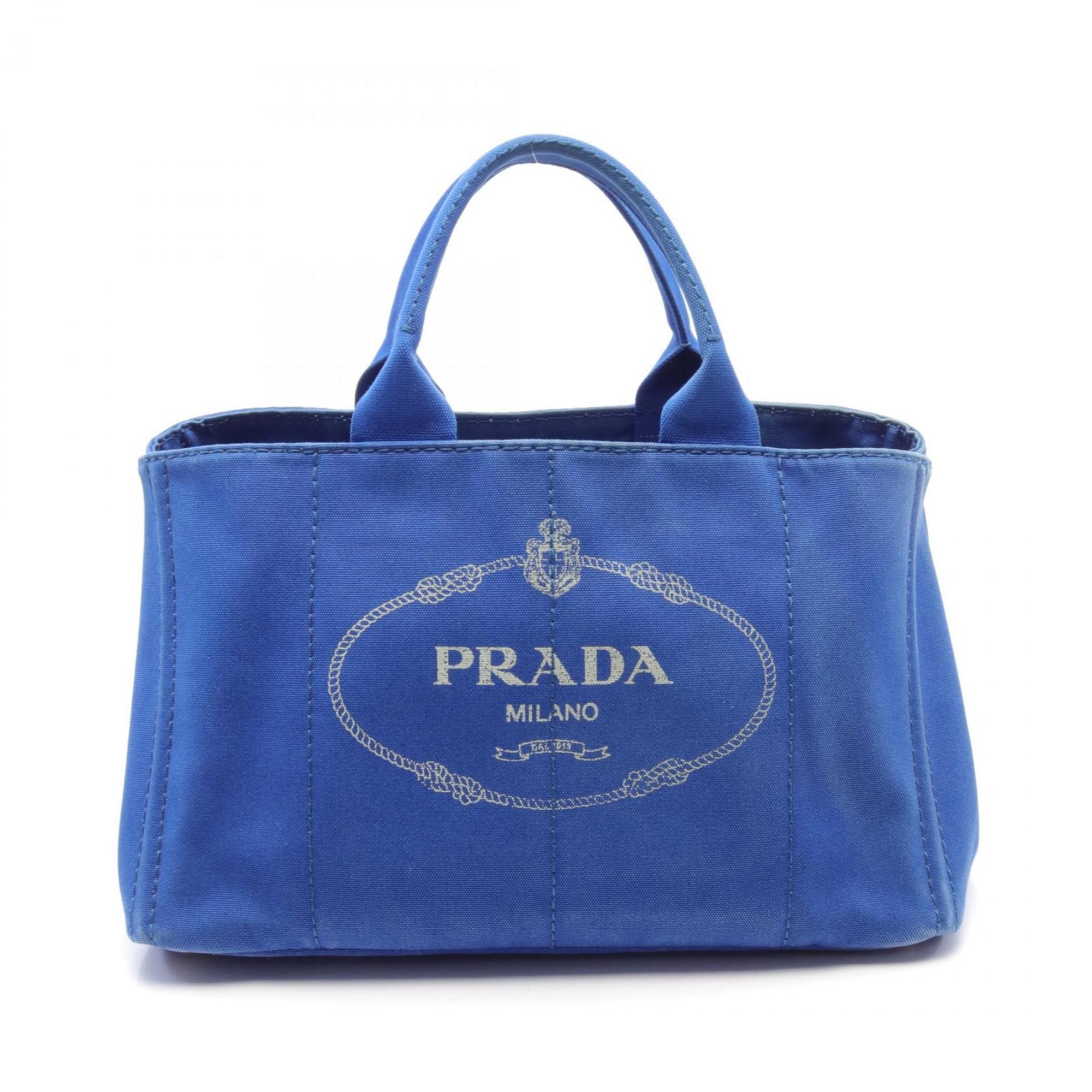 PRADA CANAPA Tote Bag Canvas Women's Blue BN1872