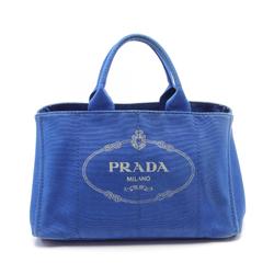 PRADA CANAPA Tote Bag Canvas Women's Blue BN1872