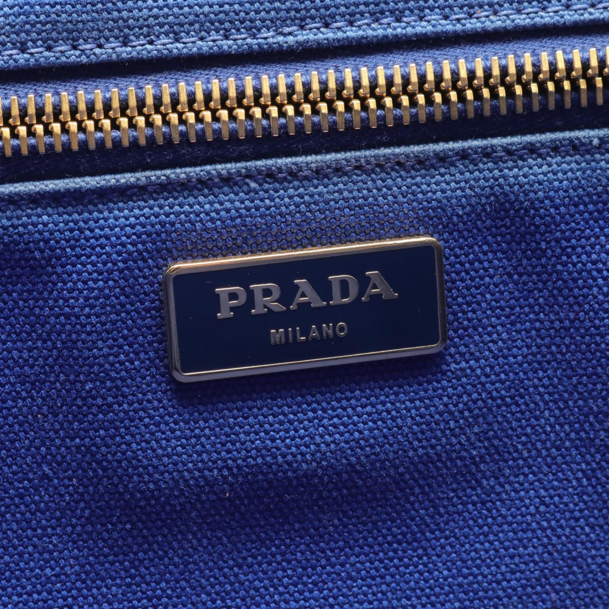 PRADA CANAPA Tote Bag Canvas Women's Blue BN1872