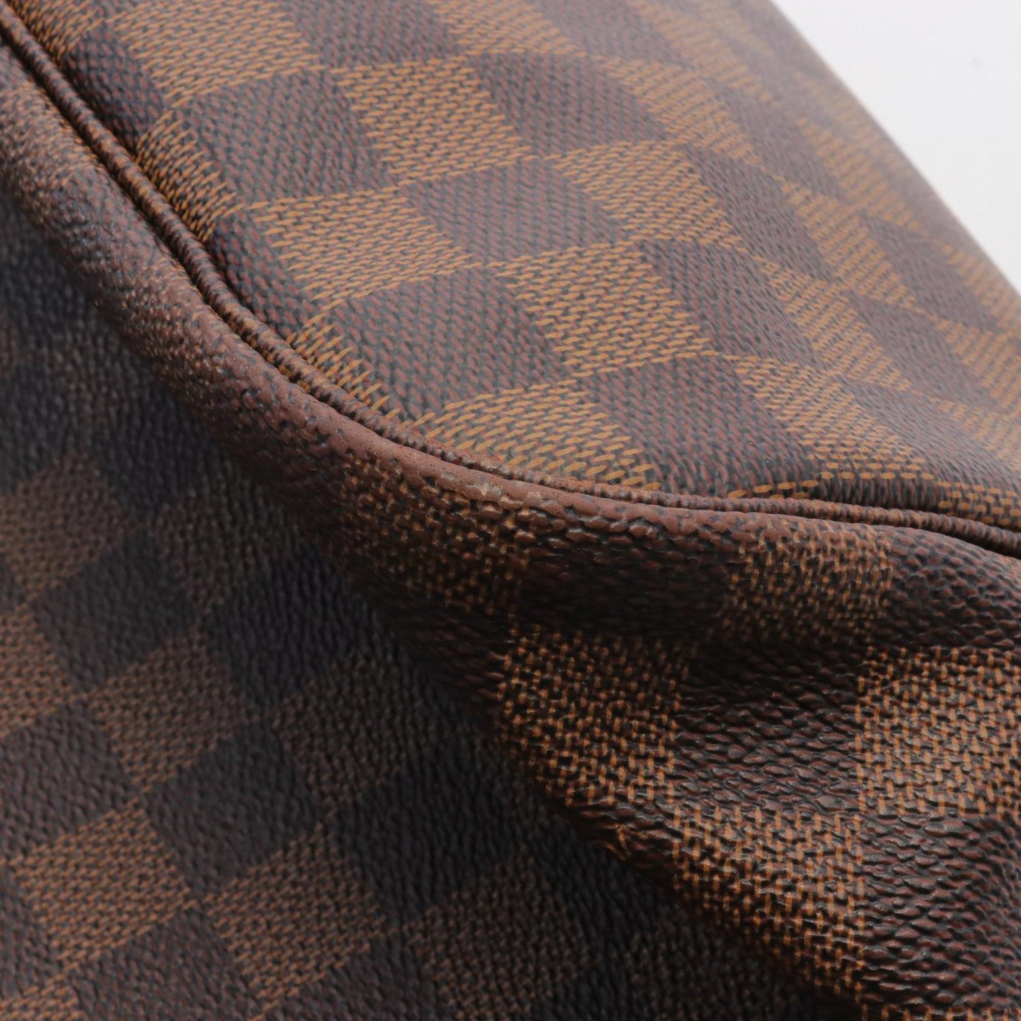 Louis Vuitton Neverfull MM Tote Bag, Coated Canvas, Leather, Damier, Women's, Brown, N51105