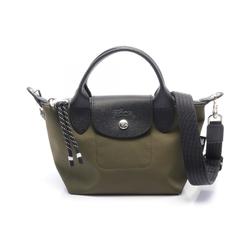 Longchamp Le Pliage Energy XS Handbag Bag Nylon Leather Women's Khaki Black L1500HSR892