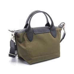 Longchamp Le Pliage Energy XS Handbag Bag Nylon Leather Women's Khaki Black L1500HSR892