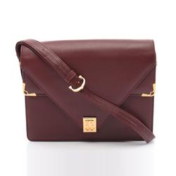 CARTIER Must Line Shoulder Bag Leather Women's Bordeaux