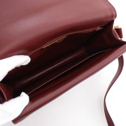 CARTIER Must Line Shoulder Bag Leather Women's Bordeaux