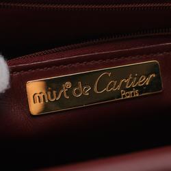 CARTIER Must Line Shoulder Bag Leather Women's Bordeaux