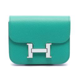 Hermes HERMES Constance Mint Bi-fold Wallet Epsom Leather Women's Green