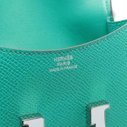 Hermes HERMES Constance Mint Bi-fold Wallet Epsom Leather Women's Green