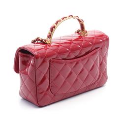 CHANEL Matelasse Shoulder Bag Patent Leather Women's Red AS4219