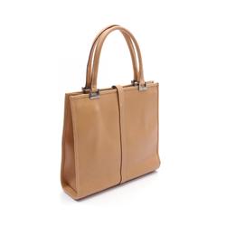 GUCCI Jackie Line Handbag Bag Leather Women's Beige 01715