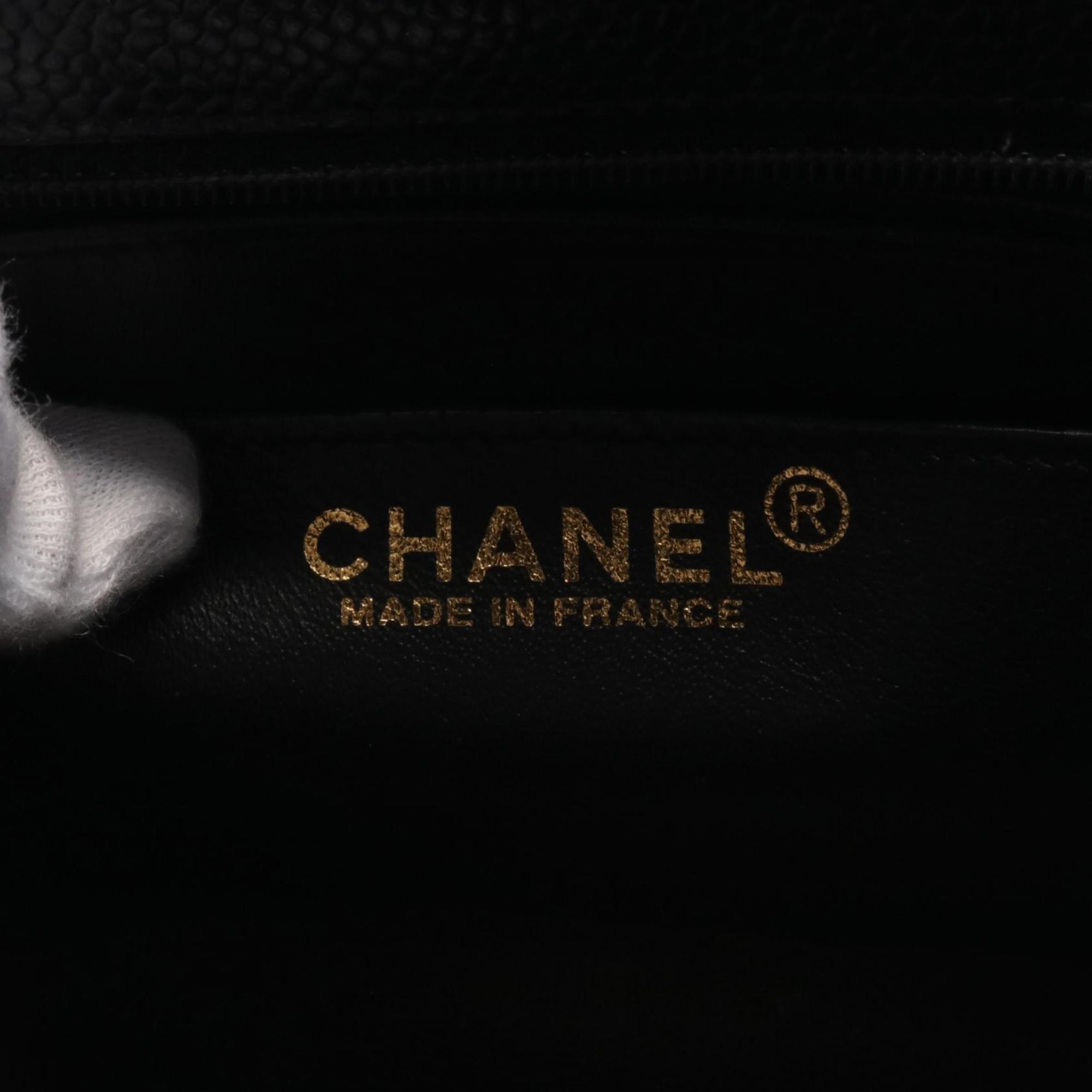 CHANEL Matelasse Shoulder Bag, Caviar Skin (Grained Calf), Women's, Black, A35200