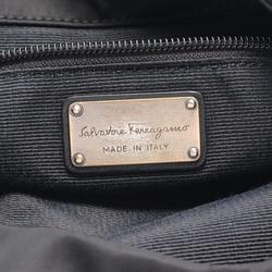 Salvatore Ferragamo Vara Ribbon Handbag Bag Nylon Leather Women's Black AU-21 D191