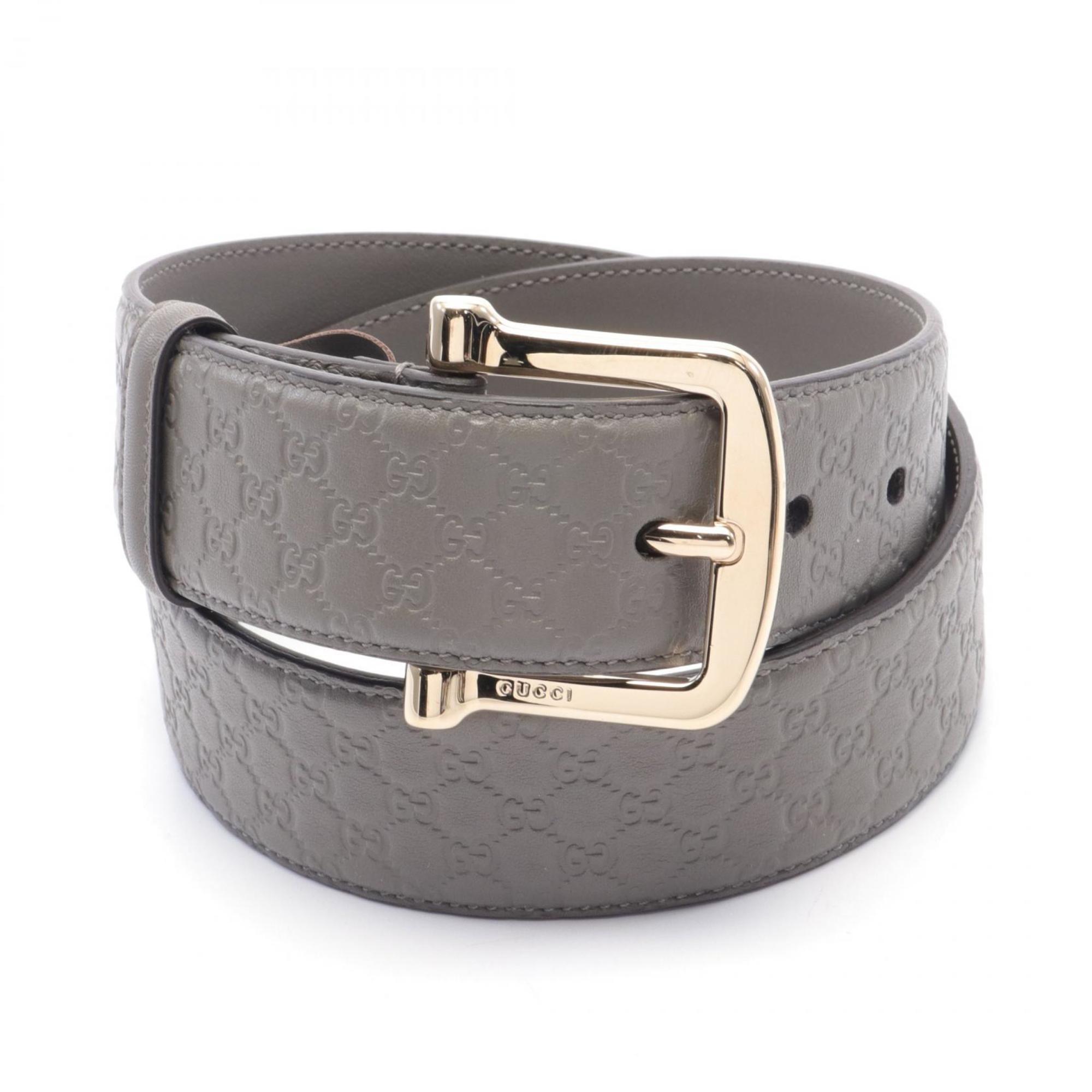 GUCCI Micro Guccissima Belt Clothing Leather Men's Grey 281548