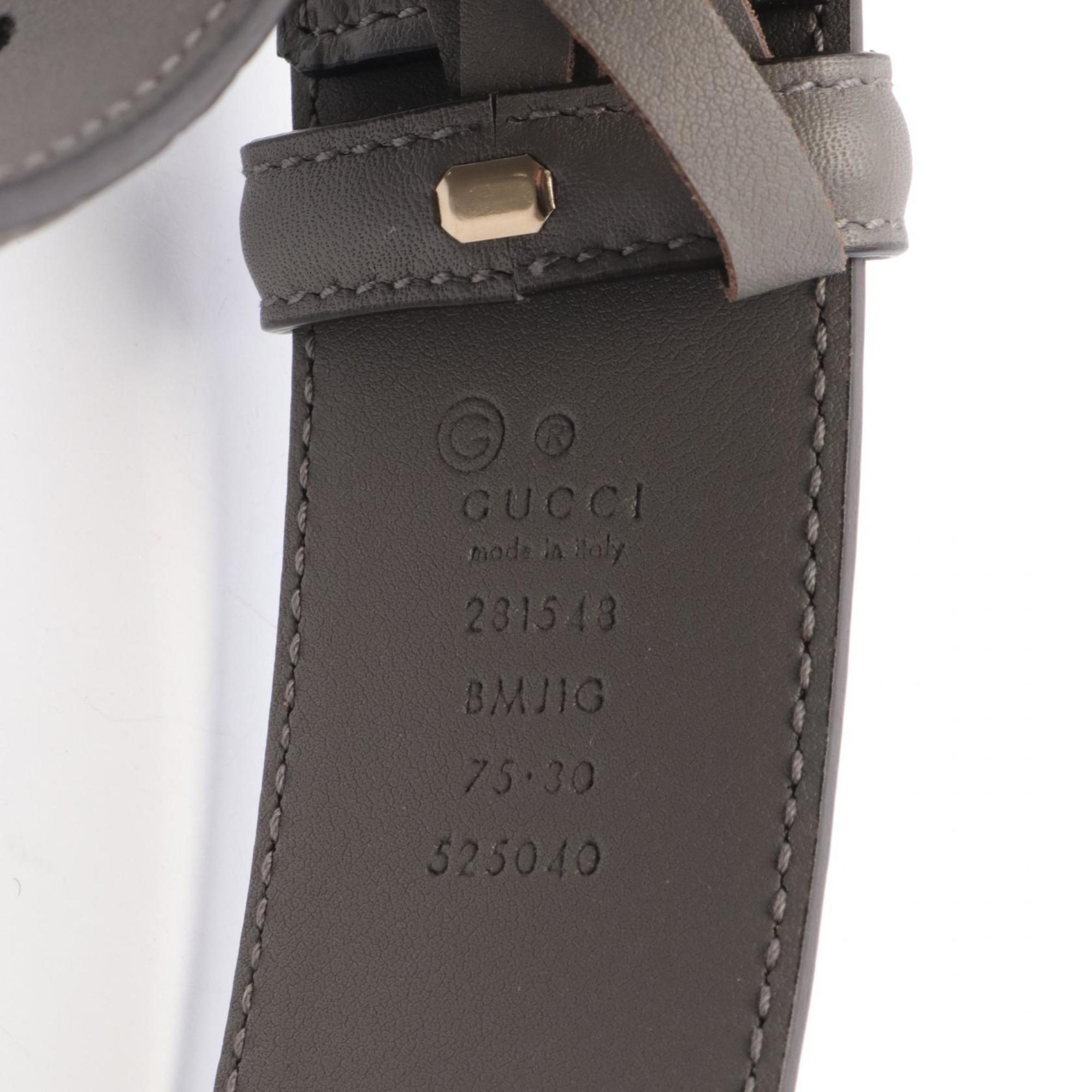 GUCCI Micro Guccissima Belt Clothing Leather Men's Grey 281548