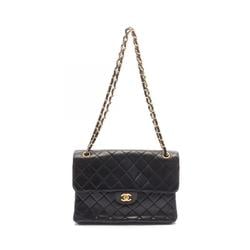 CHANEL Matelasse Double Face Shoulder Bag, Lambskin, Women's, Black