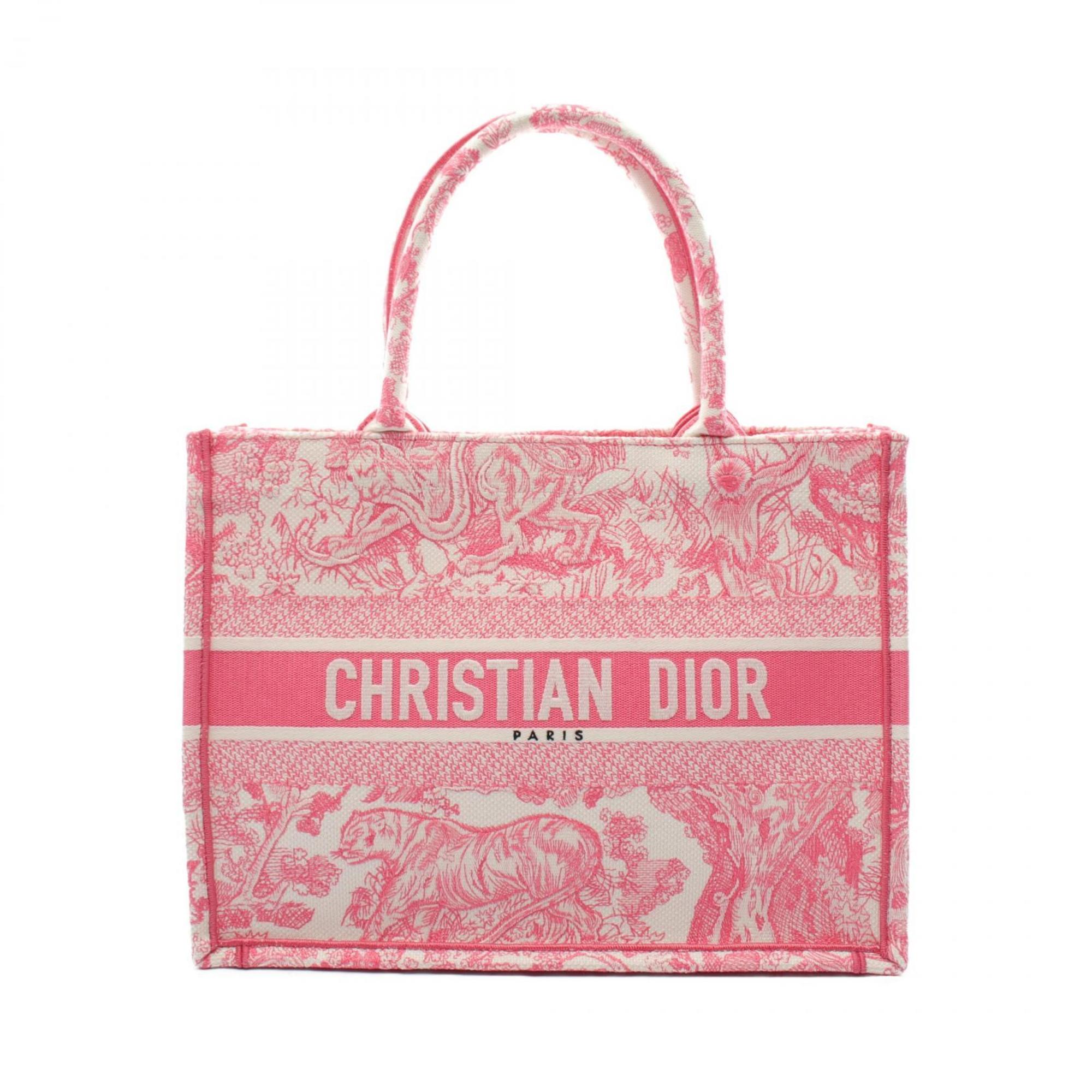 Christian Dior Dioriviera Book Tote Medium Toile de Jouy Bag Canvas Women's Pink White M1296ZTDT03I