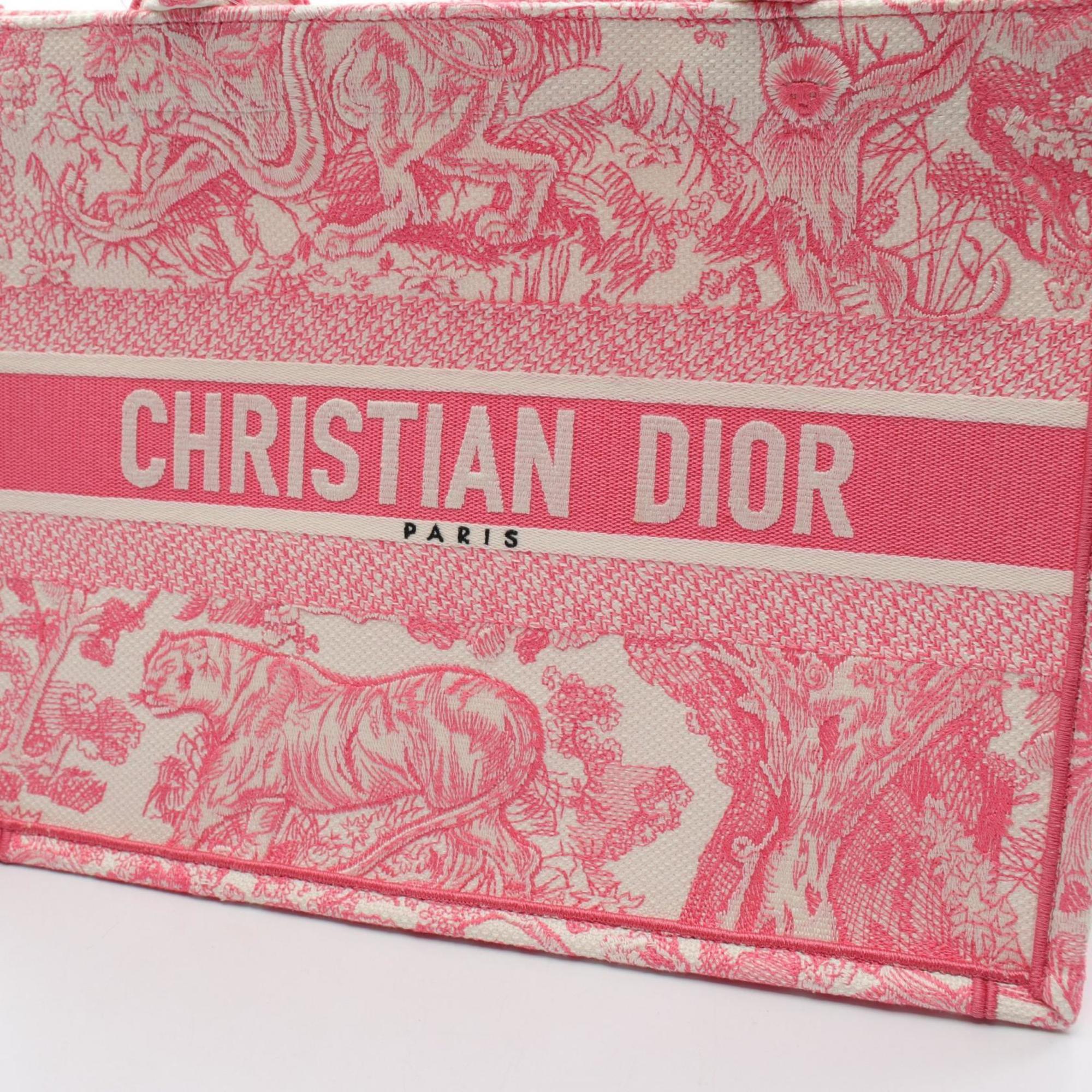 Christian Dior Dioriviera Book Tote Medium Toile de Jouy Bag Canvas Women's Pink White M1296ZTDT03I