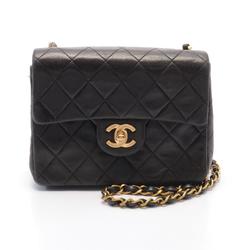 CHANEL Matelasse Shoulder Bag, Lambskin, Women's, Black, A35200