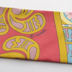 Hermes HERMES Twilly GEOMETRIE CRETOISE Scarf Silk Women's Pink Multicolor