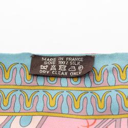 Hermes HERMES Twilly GEOMETRIE CRETOISE Scarf Silk Women's Pink Multicolor