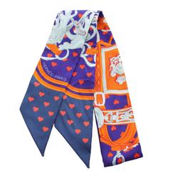 Hermes HERMES Twilly Brides de Gala Love Silk Scarf for Women Blue Multicolor