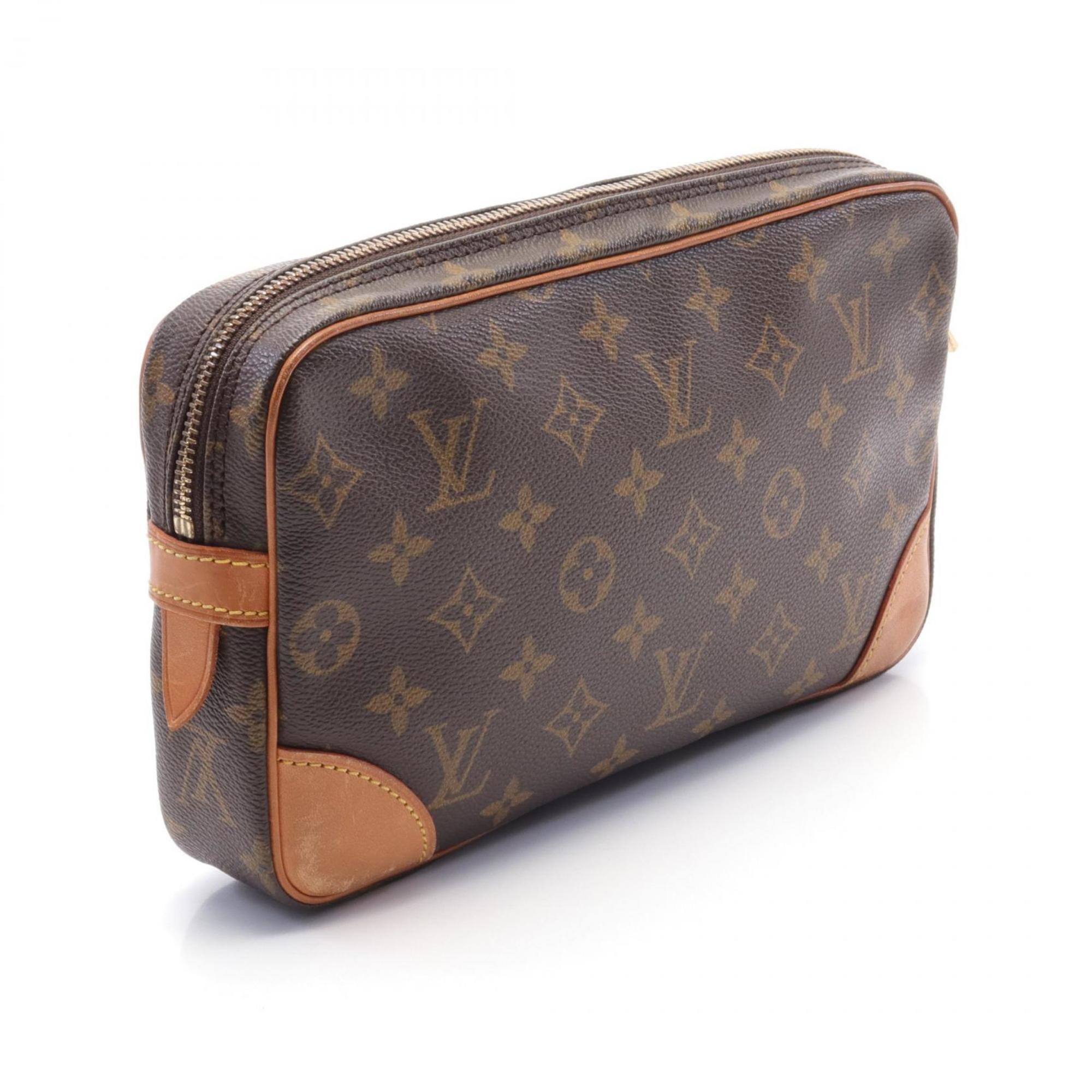 Louis Vuitton LOUIS VUITTON Marly Dragonne Monogram Second Bag Clutch Coated Canvas Leather Men's Women's Brown M51825